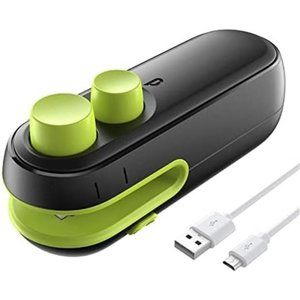 Mini Bag Sealer, 2 in 1 Heat Sealer For Snacks,Rechargeable Handheld Plastic Bag